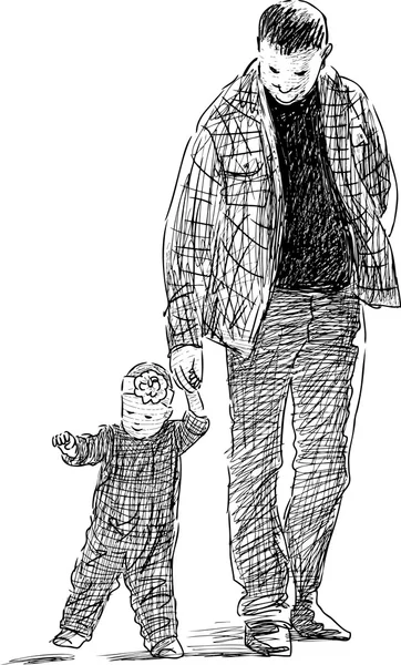Muž s dítětem — Stockový vektor