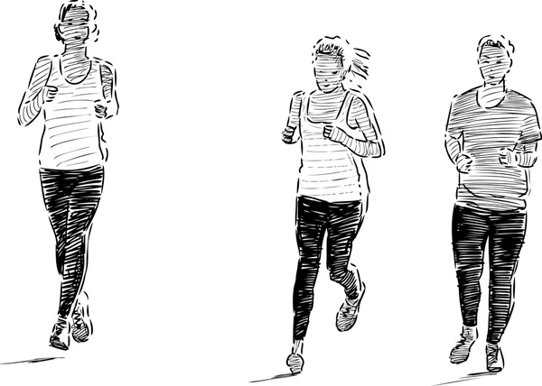 Holky, jogging — Stockový vektor