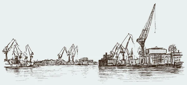 Przemysłowa port morski — Wektor stockowy