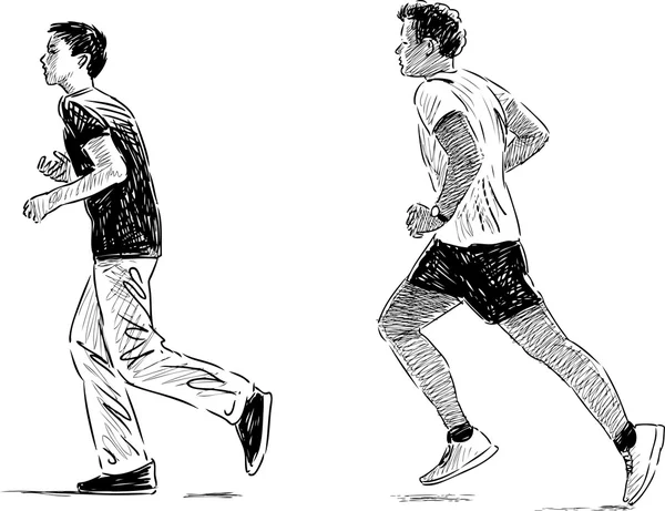 Jogging garçons — Image vectorielle