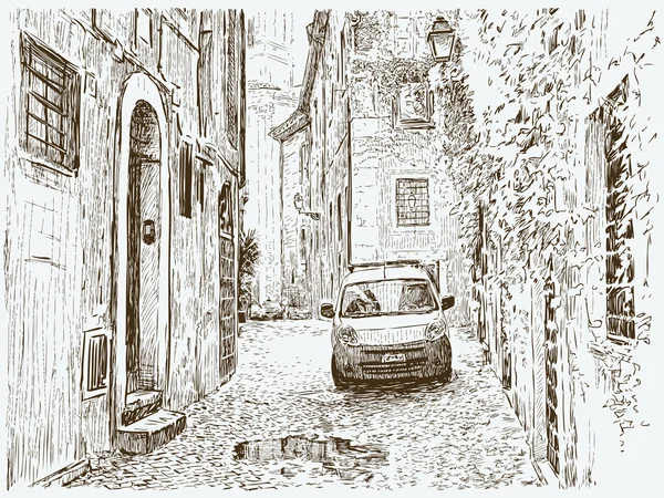 Vieux croquis de rue — Image vectorielle