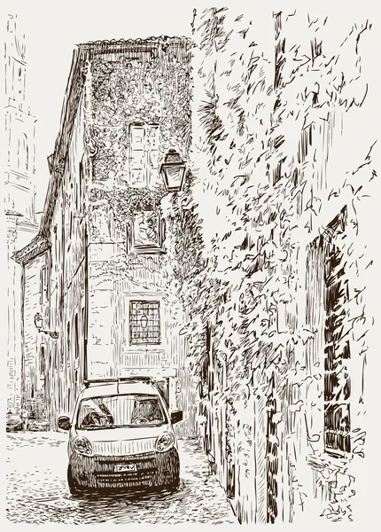 Sketch of old street — Stock Vector