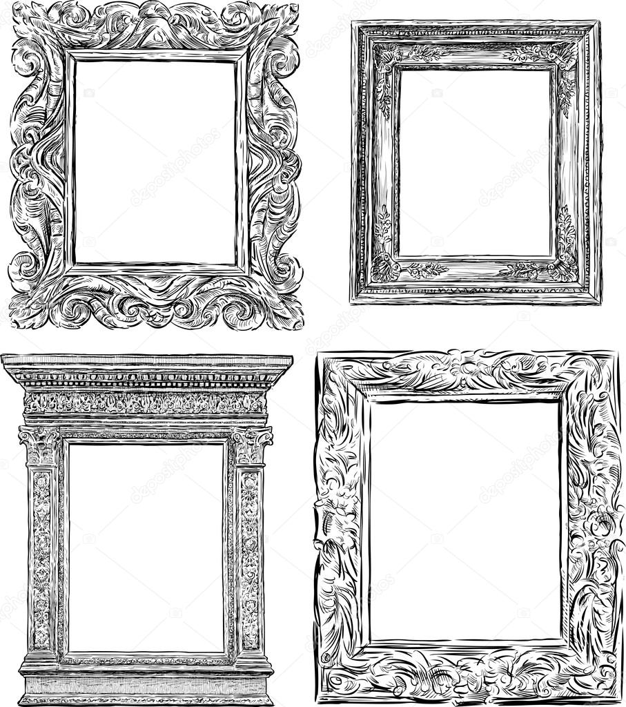 The Ancient Frames Stock Vector Alekseimakarov 85246022 Vector Image Of The Decorative Wooden Frames By Alekseimakarov