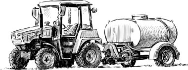 small agricultural tractor clipart