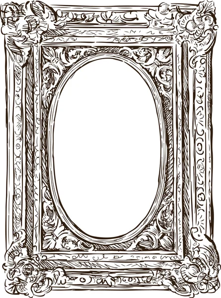 Antiguo marco tallado — Vector de stock
