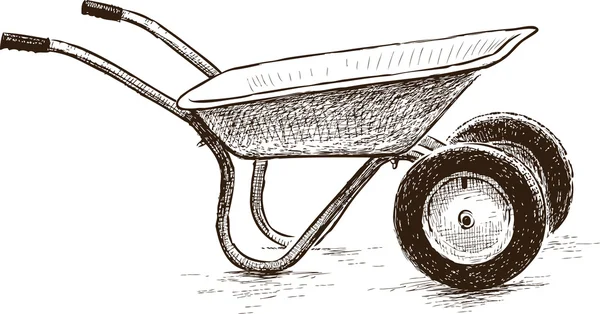 The old wheelbarrow — Stock Vector