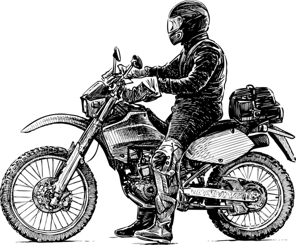 Personne et moto — Image vectorielle