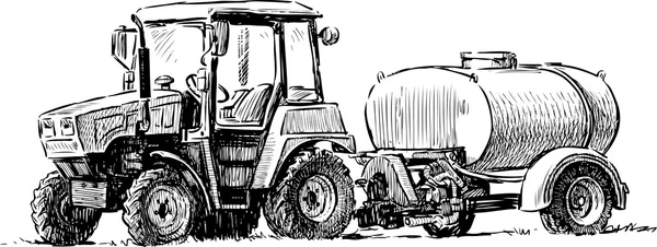 Piccolo trattore agricolo — Vettoriale Stock