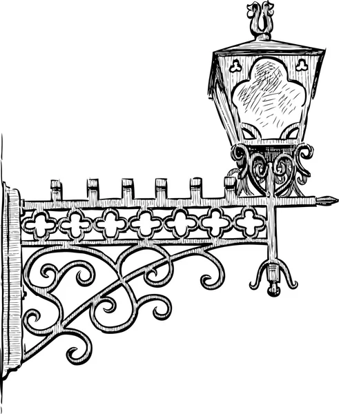 Vecchia lanterna stradale — Vettoriale Stock