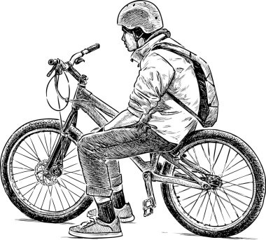 yorgun bisikletçi dinlenme