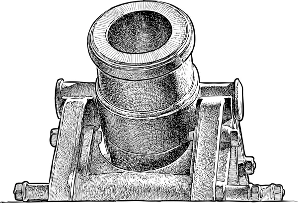 Antiguo cañón medieval — Vector de stock