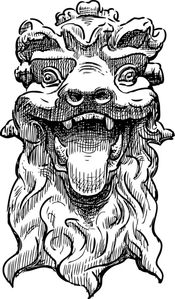 神話上のドラゴンの頭 — ストックベクタ