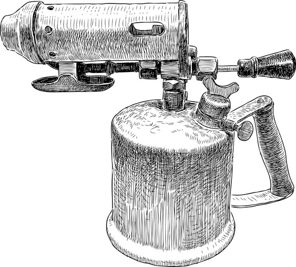Застарілі blowtorch ескіз — стоковий вектор