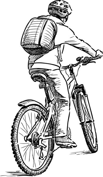 Jeune cycliste de ville — Image vectorielle
