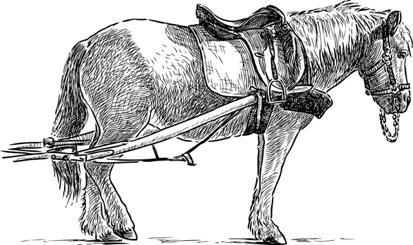 Koně v práci — Stockový vektor