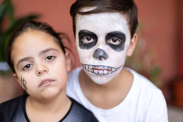 Primer Plano Retrato Niño Caucásico Niña Con Maquillaje Para Día —  Fotos de Stock