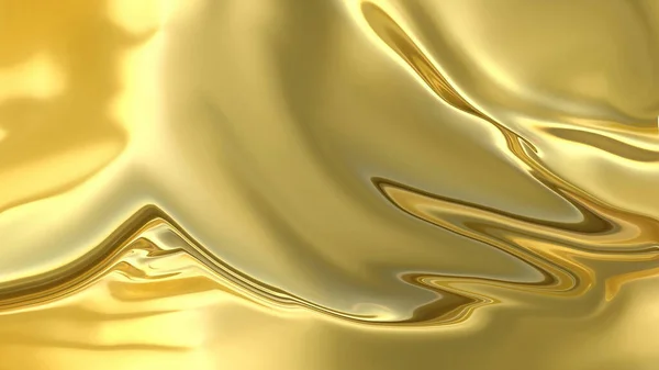 液体黄金背景 美丽的黄色金光闪烁着光芒 流动的黄金 — 图库照片