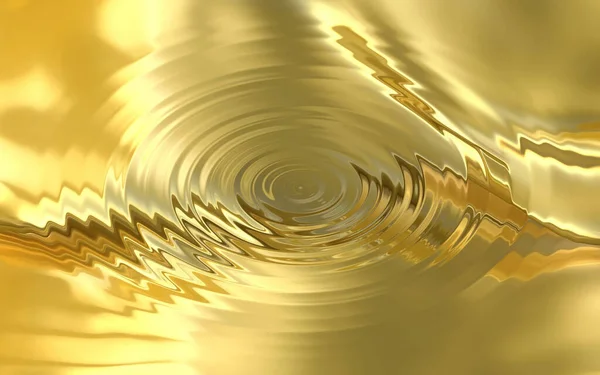Círculos Una Piscina Oro Líquido Una Gota Líquido Dorado Fondo —  Fotos de Stock