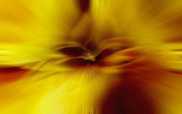 Золота Абстракція Вихором Центрі Скручені Лінії Формі Квітки Темно Жовтому — стокове фото