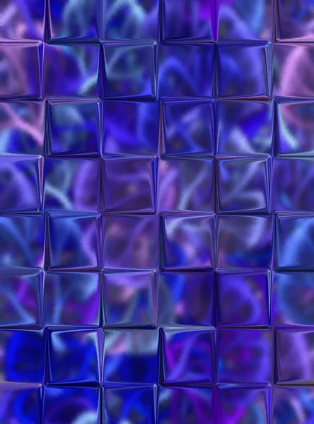 Синя Текстура Виступаючими Кубиками Скляні Квадрати Виходять Нерівномірно Поверхні Візуалізація — стокове фото