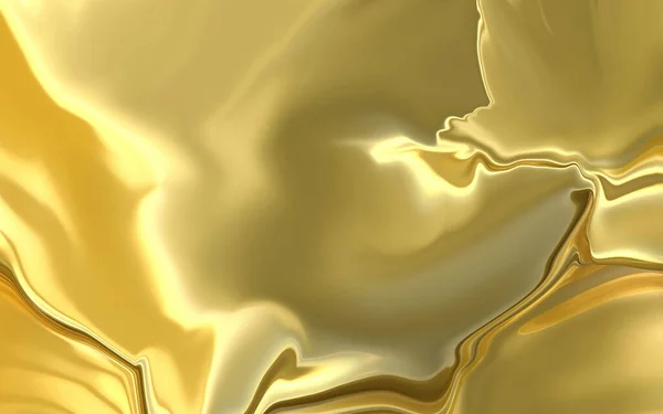 Luminosa Astrazione Dorata Con Linee Irregolari Oro Liquido Scorre Verso — Foto Stock