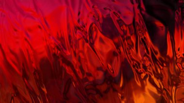 Sıvı dokuları olan kırmızı arkaplan. Düz çizgileri olan güzel dalgalı soyutlama. Sıvıdaki titreşim.