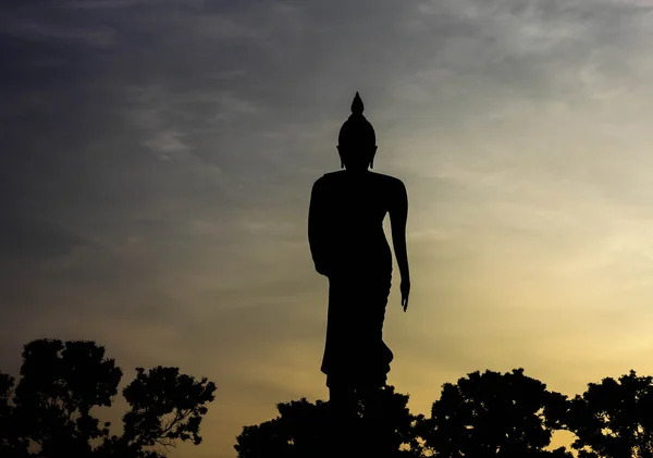 Buddha-silhuett – stockfoto