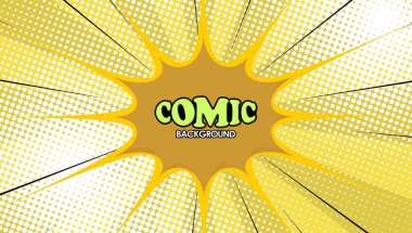 Bulut ve nokta yarım tonlu pop sanat arkaplanı. Çizgi film Vektör İllüstrasyonu 