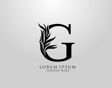 G harfi logosu Doğa Logosu, alfabetik yaprak simgesi.