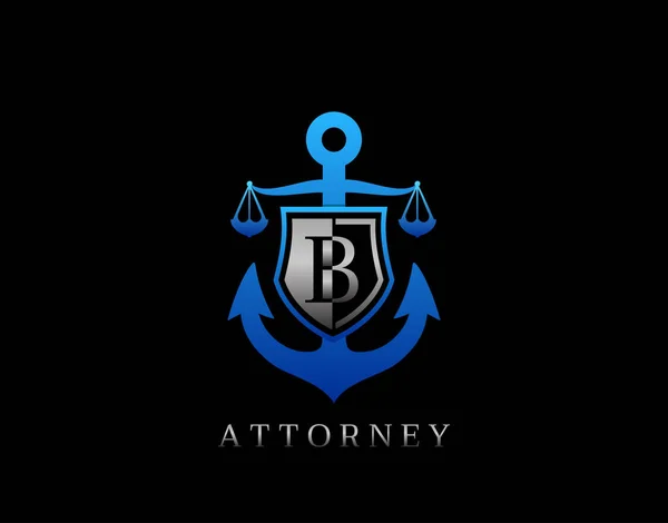 Marin Lag Brev Logo Perfekt För Advokatbyrå Företag Advokat Eller — Stock vektor