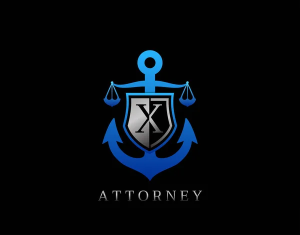 Marine Law Letter Logo Perfekt För Advokatbyrå Företag Advokat Eller — Stock vektor