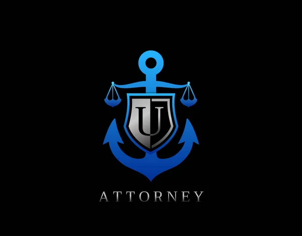 Λογότυπο Της Επιστολής Του Ναυτικού Ιδανικό Για Δικηγορικό Γραφείο Εταιρεία — Διανυσματικό Αρχείο