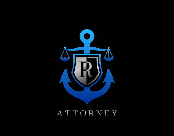 Ley Marina Letra Logo Perfecto Para Bufete Abogados Empresa Abogado — Vector de stock