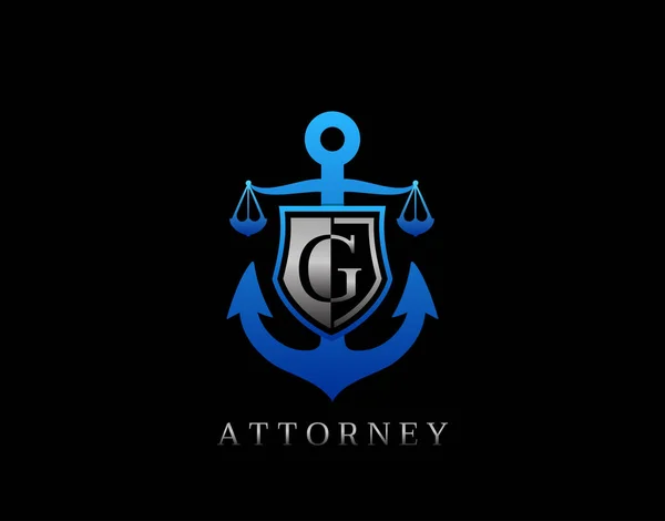 Marine Law Letter Logo Perfect Law Firm Company Lawyer Attorney — Stock Vector