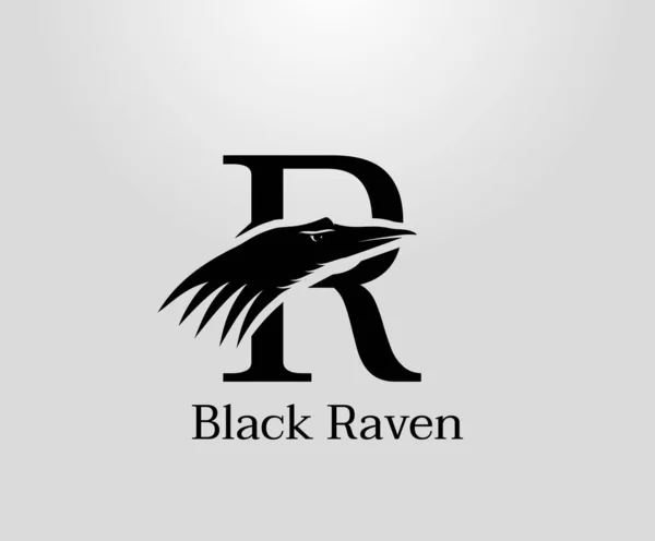 Letter Crow Logo Designs Black Raven Letter Vector Illustration Design — Stock Vector