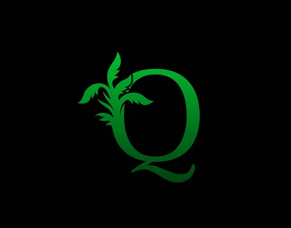 Letter Logo Nature Concept Abstract Groen Boom Blad Symbool Initialen — Stockvector