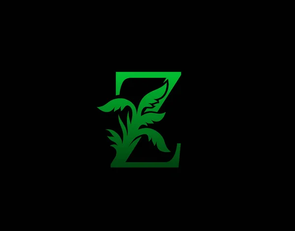 Levél Logó Természet Koncepció Absztrakt Zöld Levél Szimbólum Monogram Ikon — Stock Vector