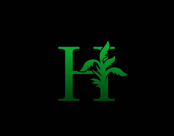 Carta Logotipo Conceito Natureza Árvore Verde Abstrato Símbolo Folha Iniciais — Vetor de Stock