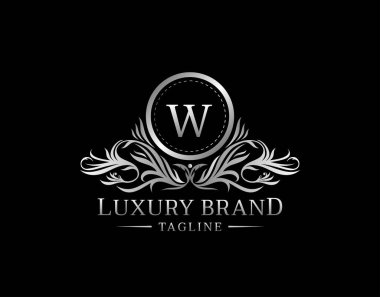 Klasik Monogram W Harf Vintage Logosu Restoran, Kraliyet, Butik, Cafe, Otel, Heraldic, Mücevher, Moda ve diğer vektör çizimleri için mükemmel bir şablon.