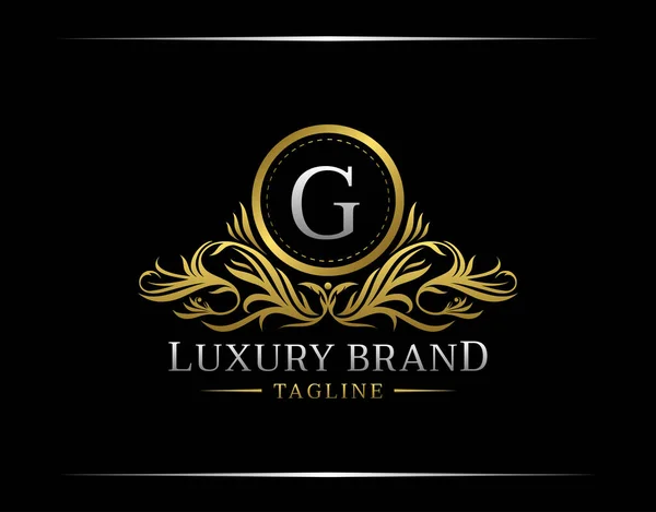 Luxury Gold Letter Vintage Logo Template Perfeito Para Restaurante Royalty —  Vetores de Stock