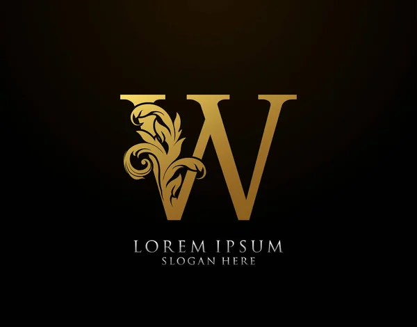 Icono Clásico Letra Logotipo Las Artes Del Alfabeto Oro Lujo — Vector de stock