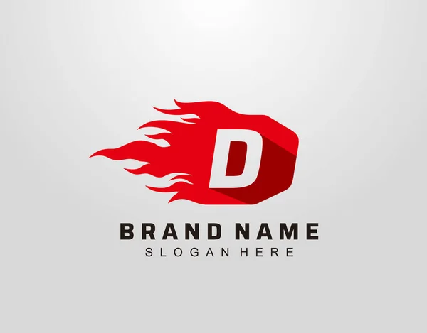 Abstrakt Hot Fire Flame Brev Logotyp Design — Stock vektor