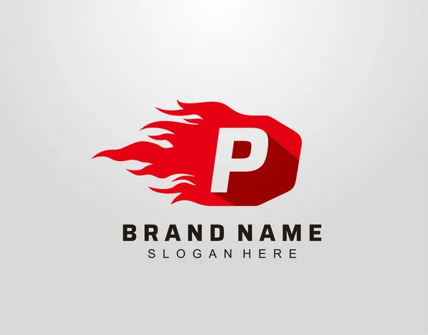 Abstrato Chama Fogo Quente Carta Logo Design —  Vetores de Stock