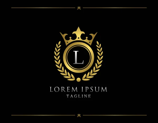 Королева Великої Британії Letter Logo Luxury Gold Crown Design Boutique — стоковий вектор