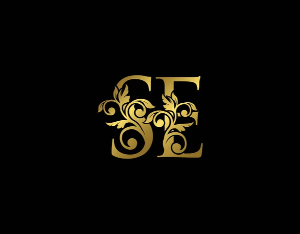 ゴールドS Se高級レターロゴアイコン 優雅な王室スタイル 高級アルファベットアートロゴ — ストックベクタ
