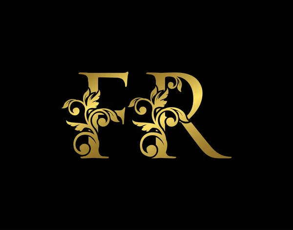 Złota Ikona Logo Litery Pełen Wdzięku Styl Królewski Luksusowe Złote — Wektor stockowy