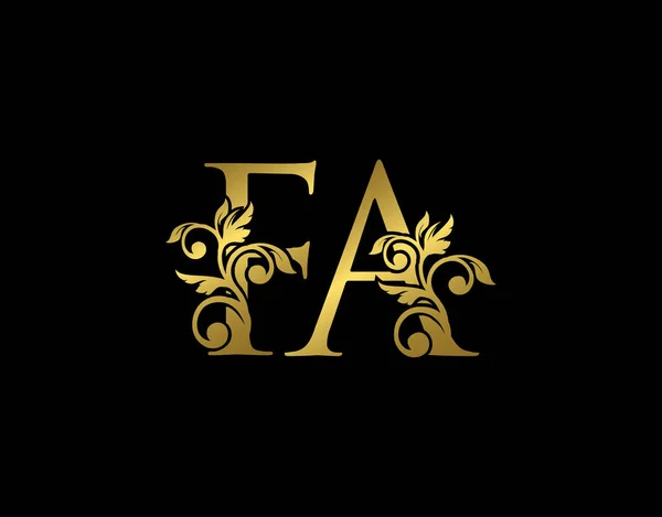 Luxe Lettre Logo Icône Style Royal Gracieux Luxe Alphabet Doré — Image vectorielle