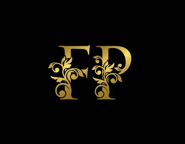 Ouro Luxury Letter Logo Icon Estilo Real Gracioso Logotipo Artes — Vetor de Stock