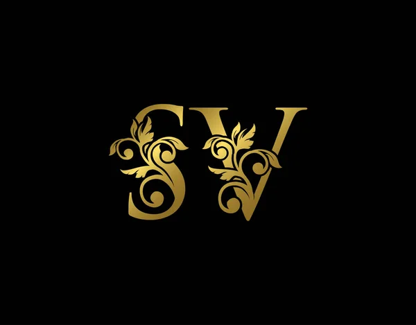 Gold Luxury Letter Logo Icon 스타일 알파벳 아트로고 — 스톡 벡터