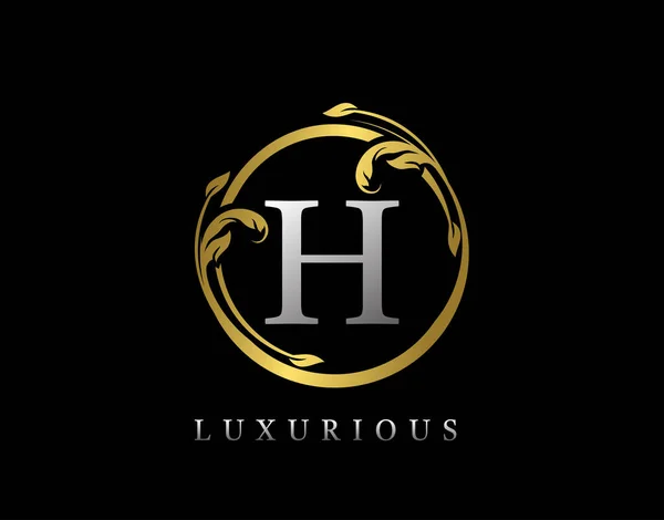 Luxury Circle Letter Цветочный Дизайн Логотип Винтажных Золотых Верениц — стоковый вектор